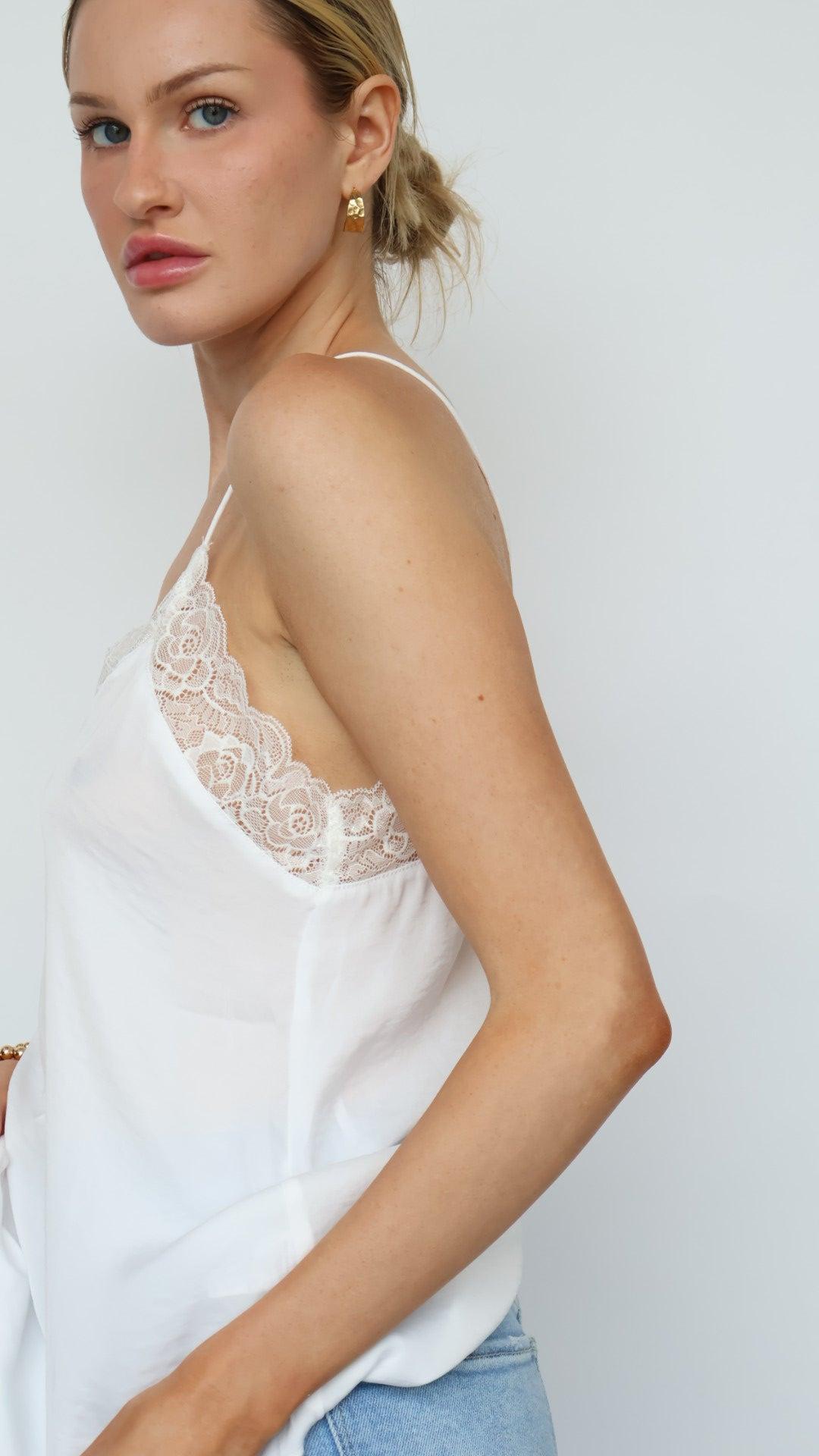 Lace Trim V Neck Cami Product Image
