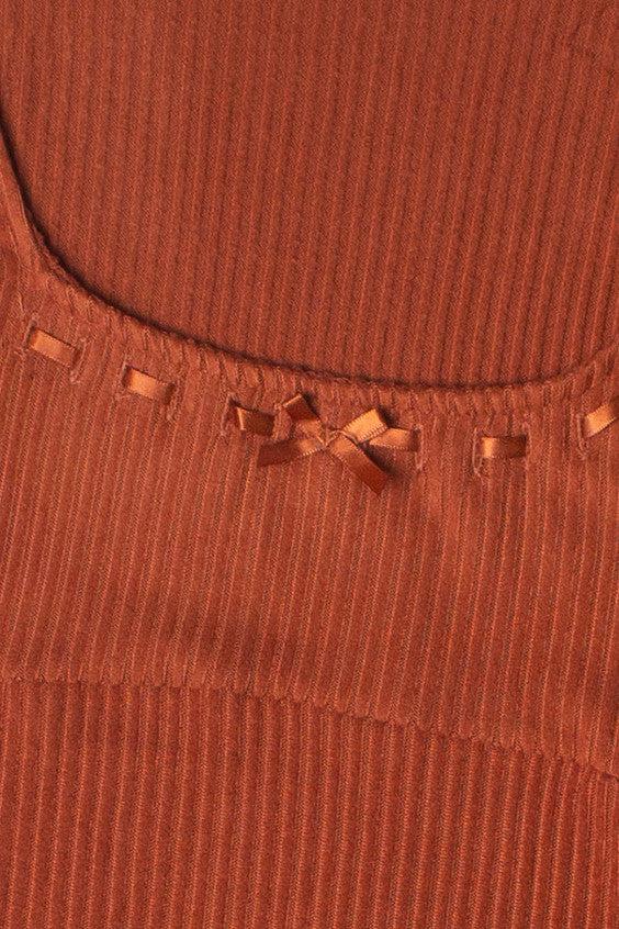 Ribbon Detail Ribbed Sweater Dress Product Image