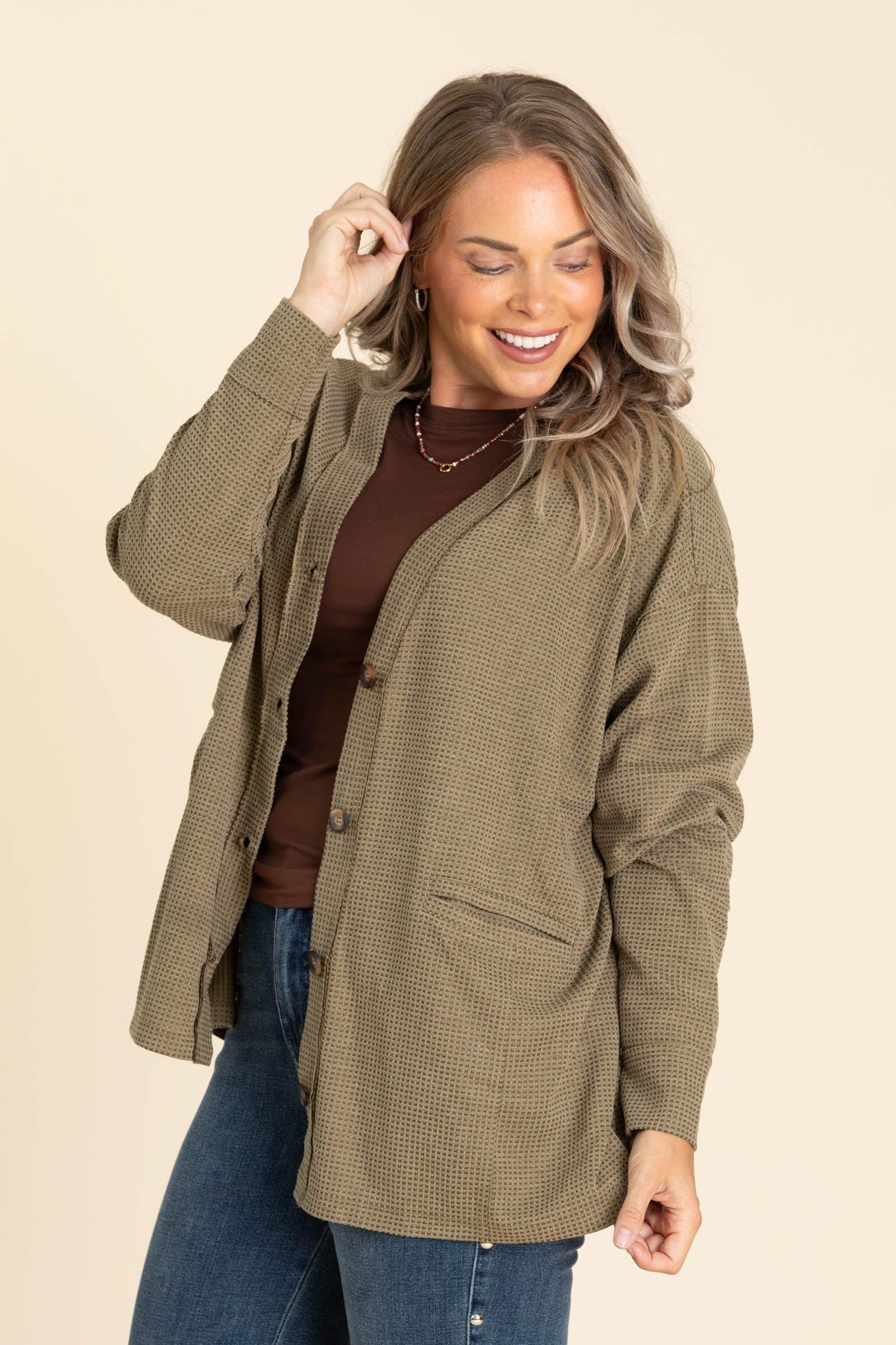 Knit Button Up Cardigans With Pockets Product Image