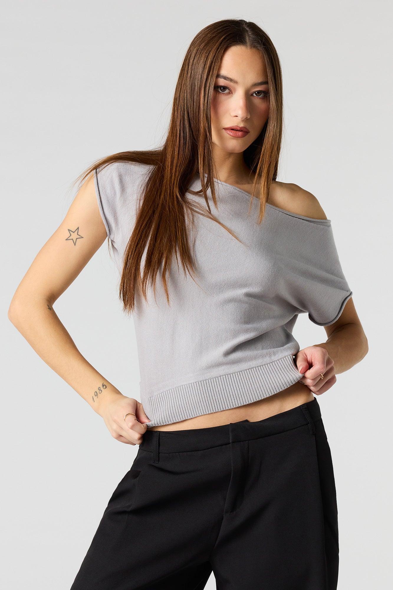 Dolman Short Sleeve Knit Top Female Product Image