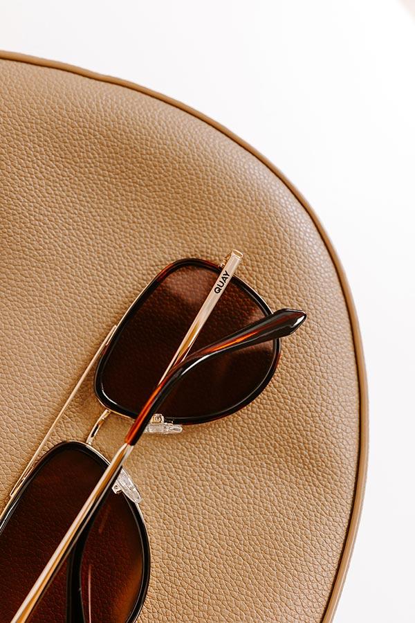 Quay All In Medium Aviator Sunnies in Tortoiseshell Product Image