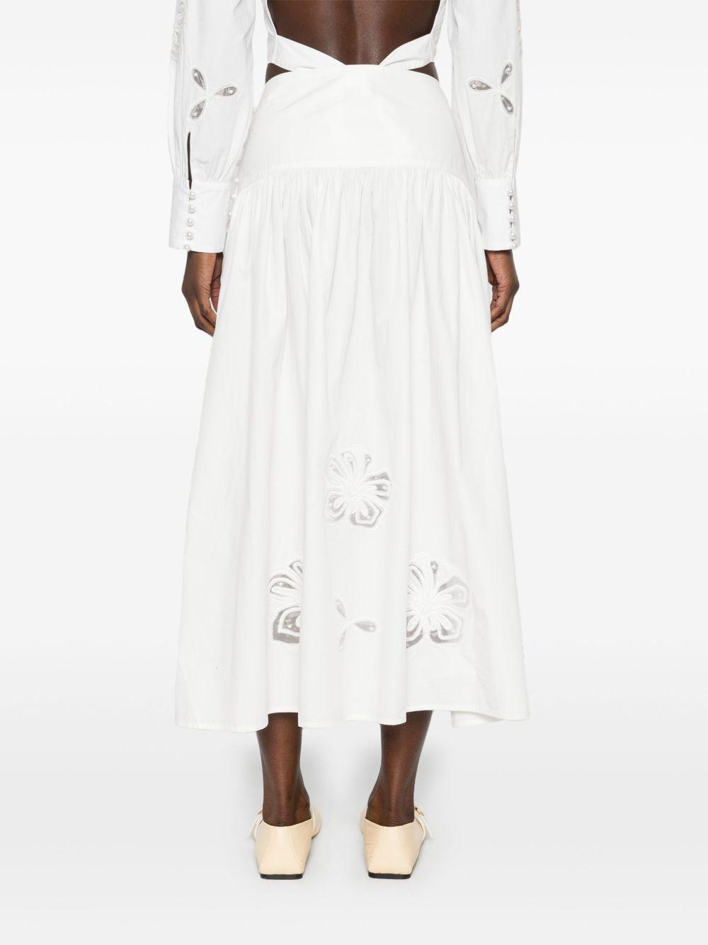 floral-embroidered midi skirt Product Image
