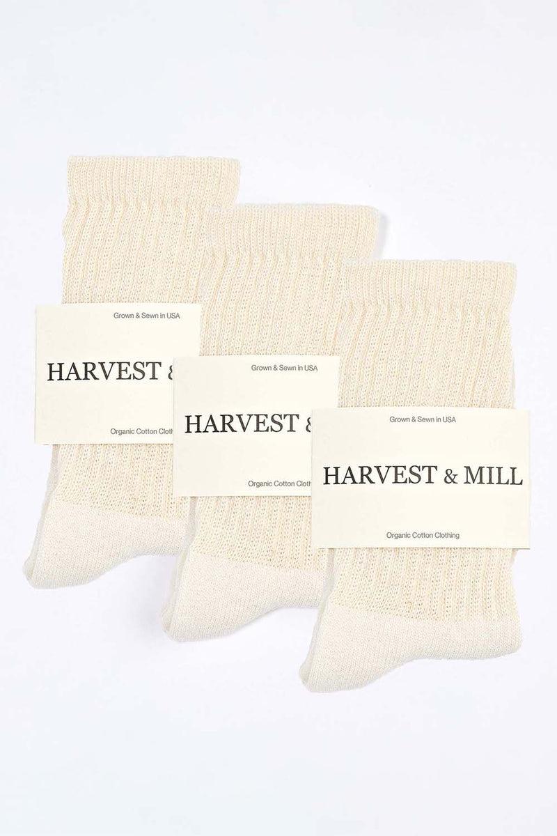 Women's 6 Pack Organic Cotton Socks Natural-White Crew Product Image