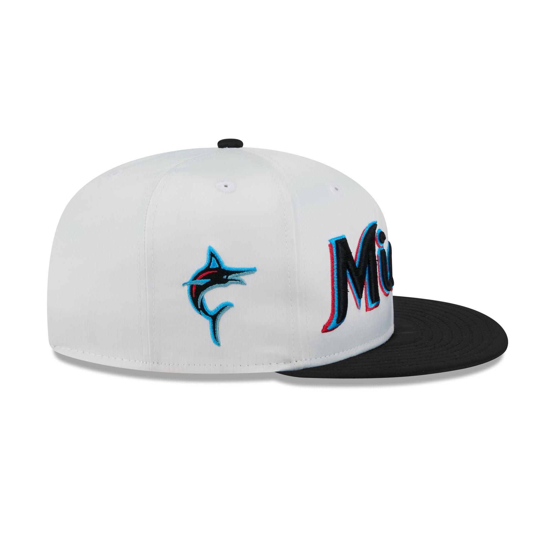Miami Marlins Satin Pin 9FIFTY Snapback Hat Male Product Image
