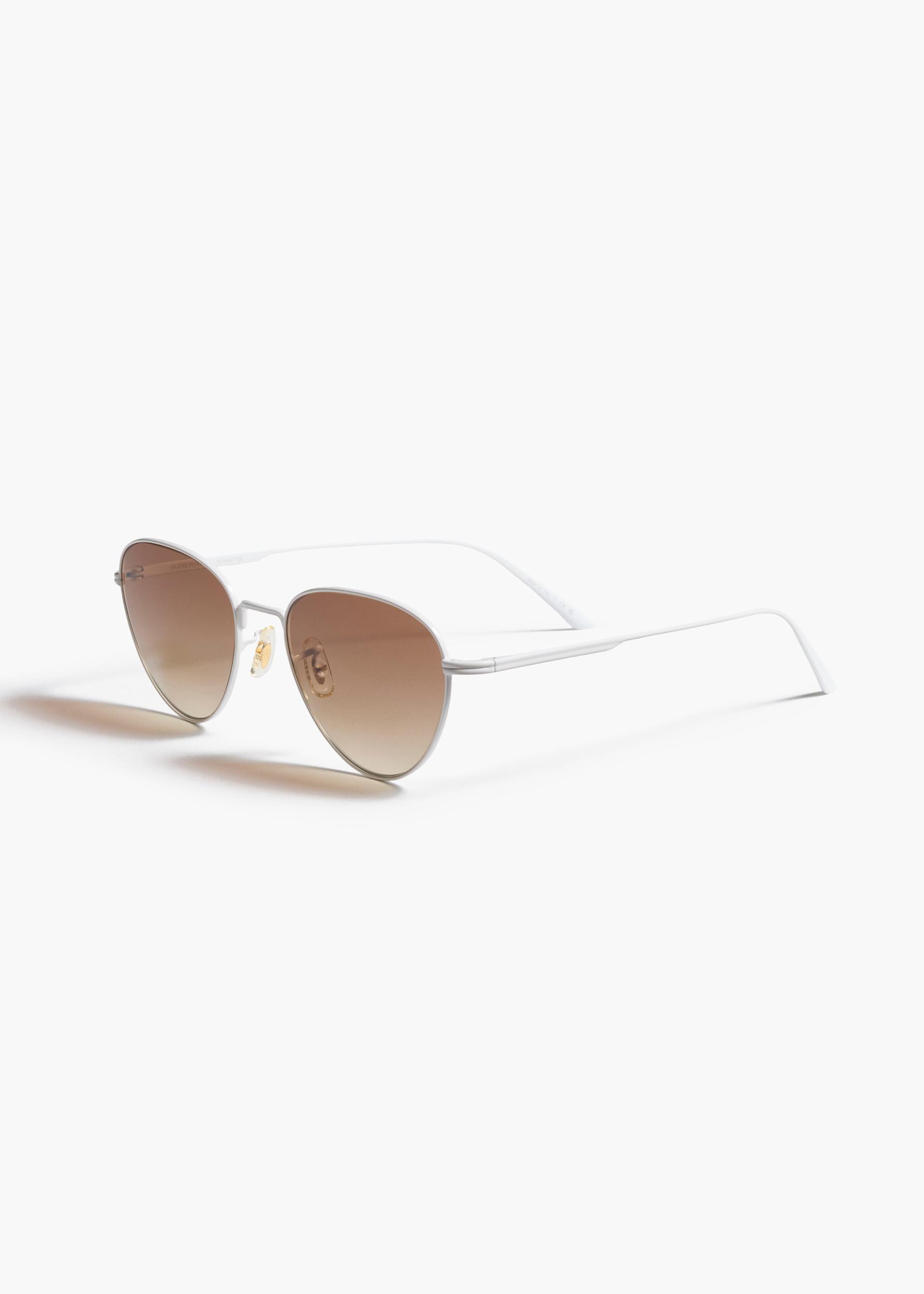 KHAITE x Oliver Peoples 1991C in White and Dark Brown Product Image