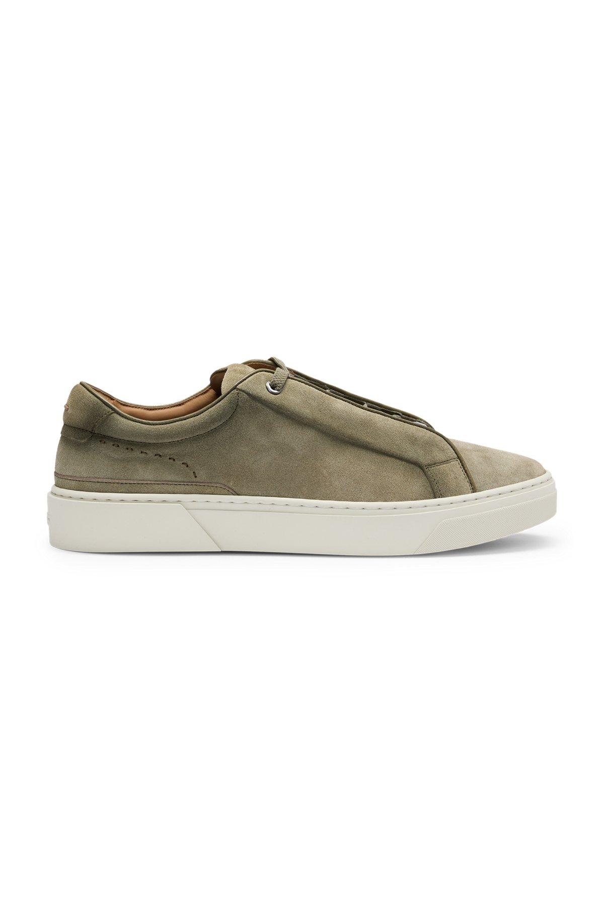 BOSS - Gary low-top trainers in suede - Light Green Product Image
