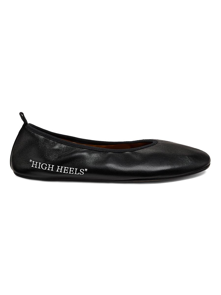 Womens High Heel Leather Ballerina Flats Product Image