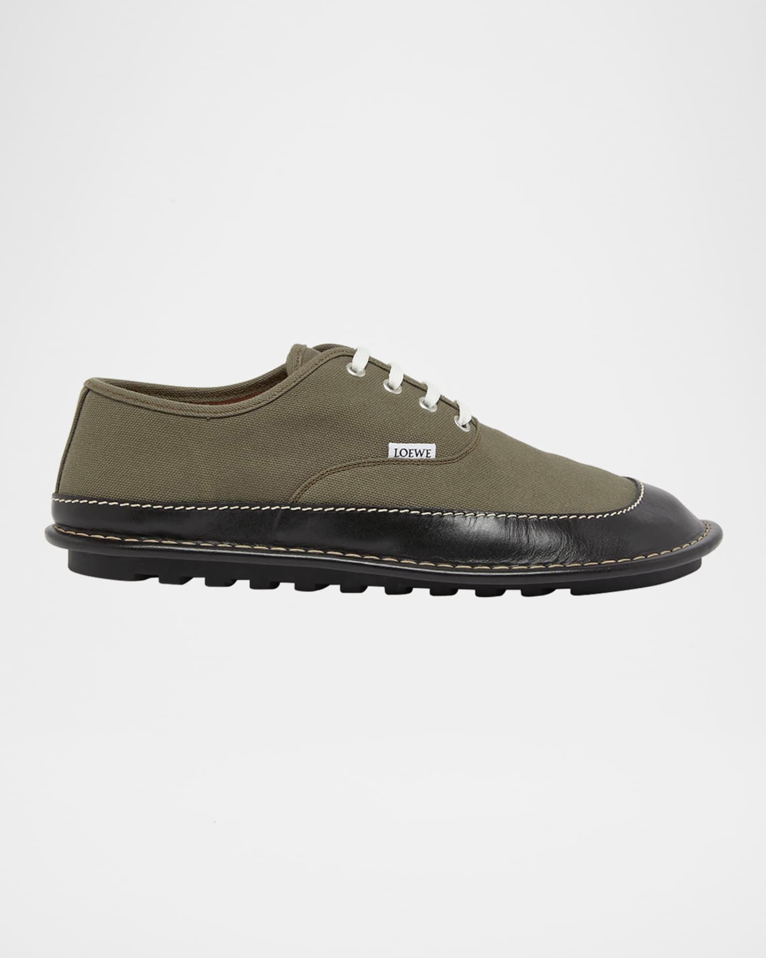 Men's Bay Canvas and Leather Low-Top Sneakers Product Image