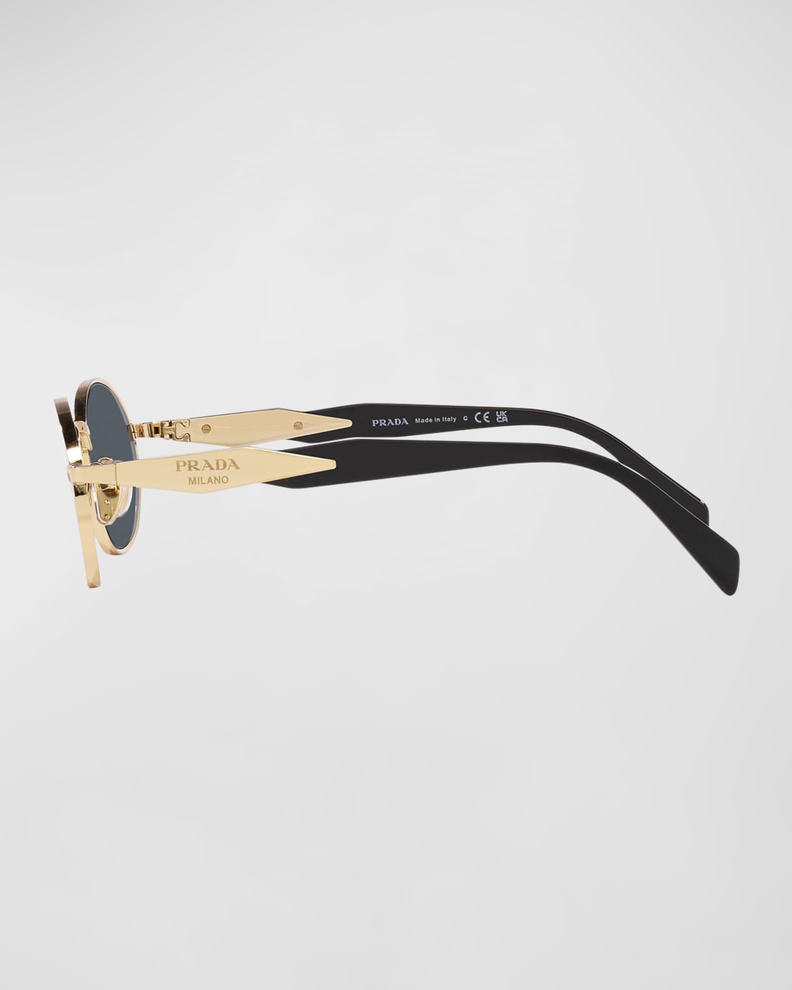 Engraved Logo Metal & Plastic Oval Sunglasses  Product Image