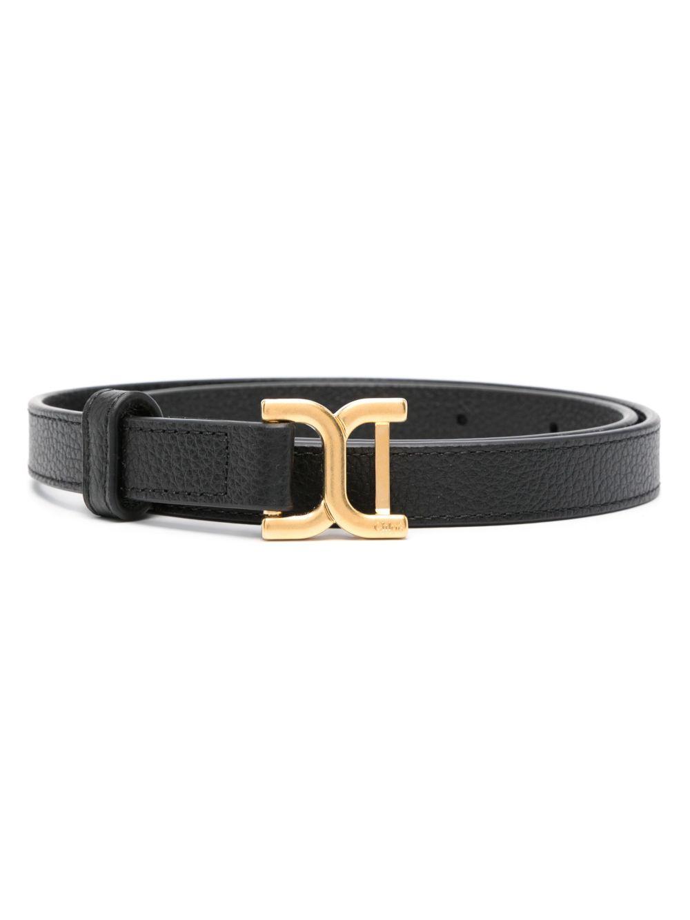 CHLOÉ Chloe Marcie Small Leather Belt In Black Product Image