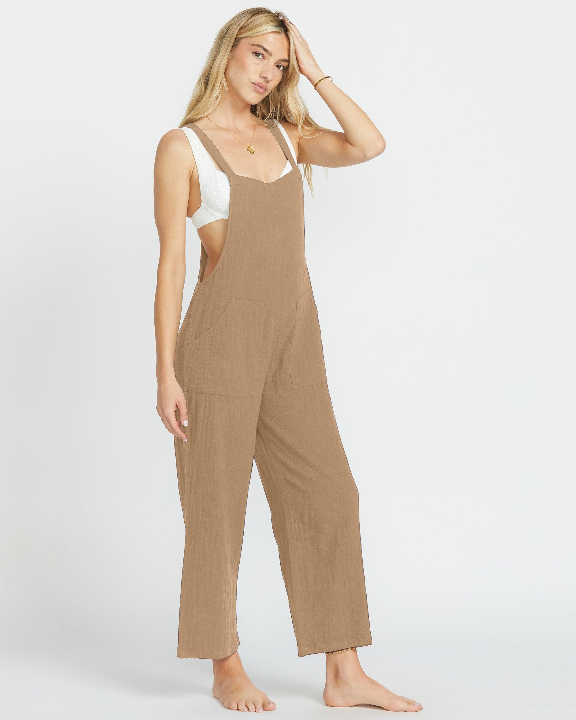 Pacific Time Jumpsuit - Khaki Female Product Image