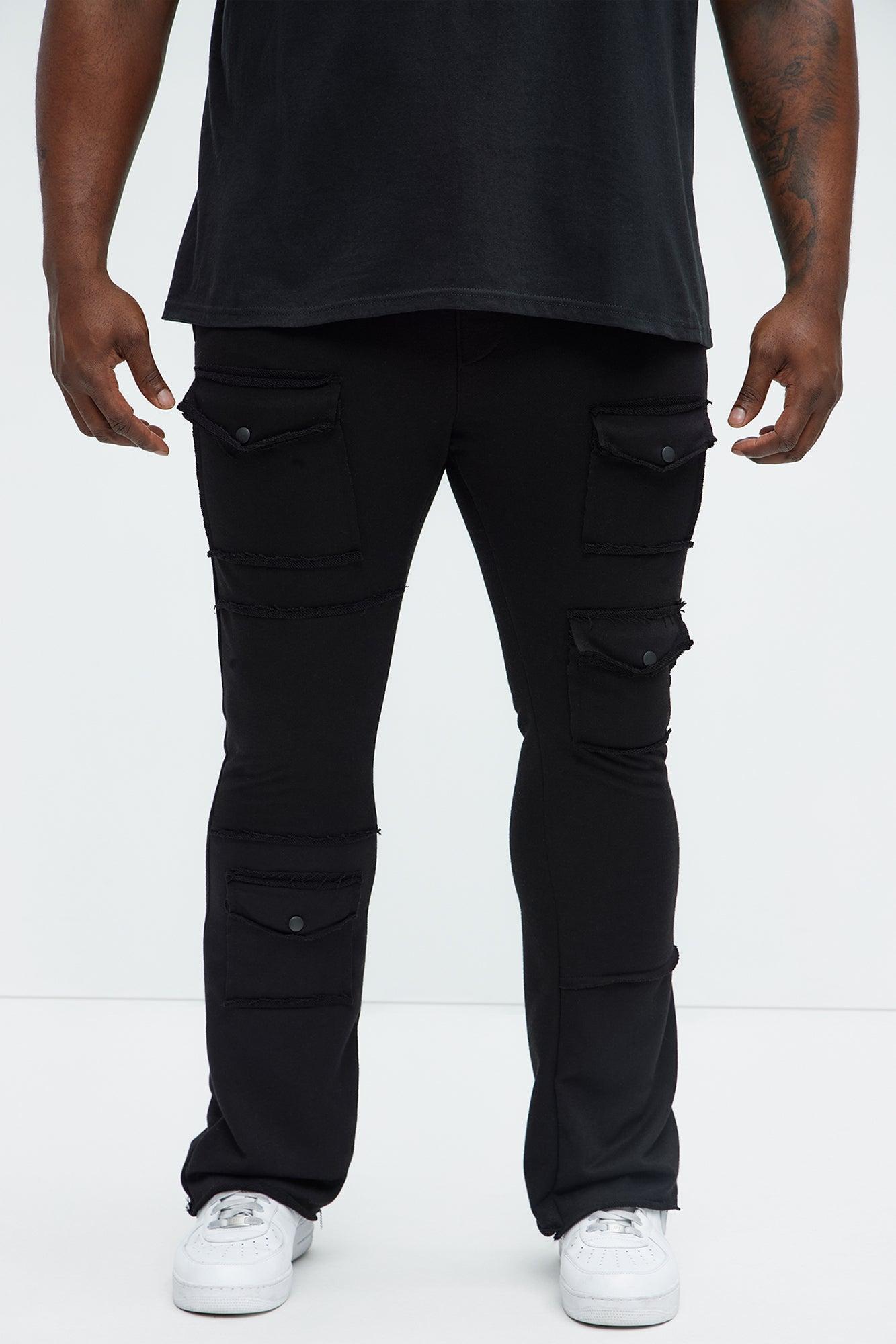 Extra Cargo Flared Sweatpants - Black Product Image