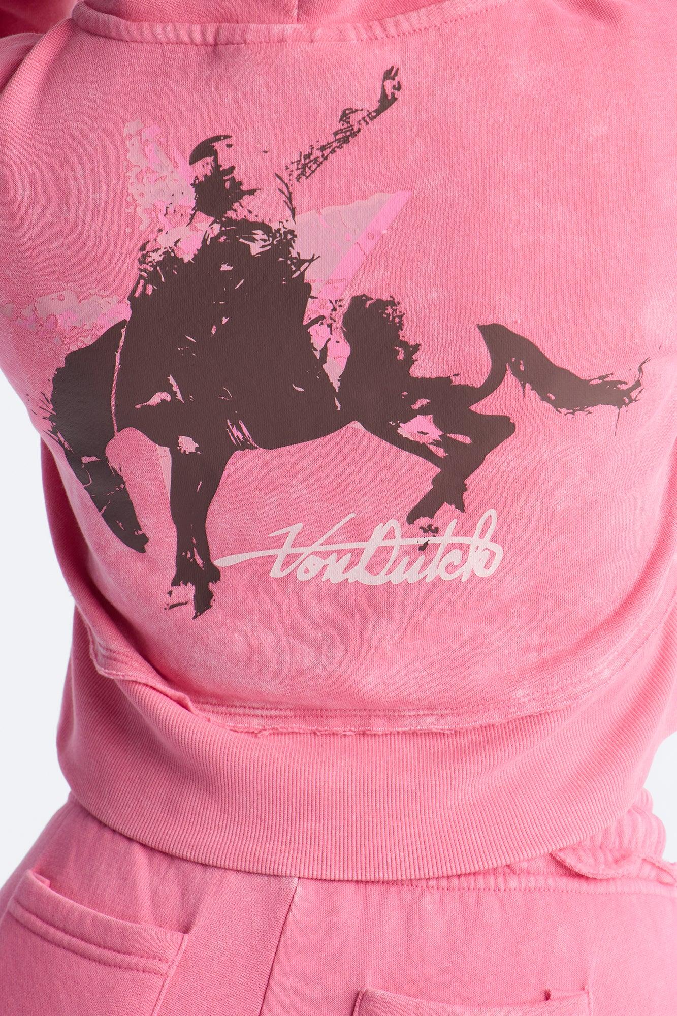 Von Dutch Hall Of Fame Washed Zip Up Sweatshirt - Pink Female Product Image