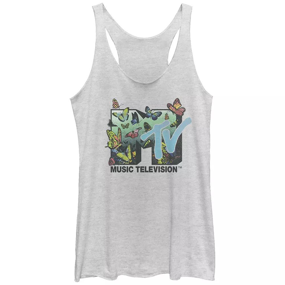 Juniors' MTV Butterflies Logo Racerback Tank Top, Girl's,  Product Image