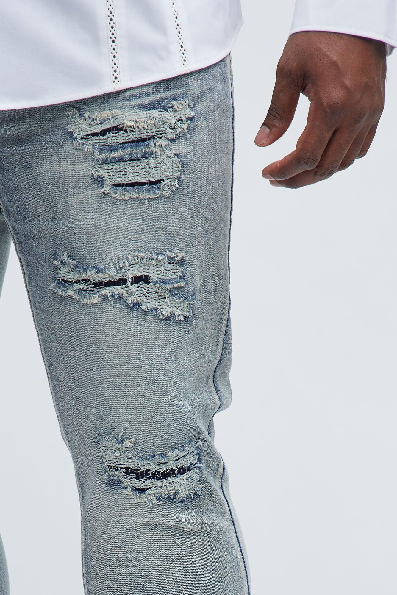 Always Rising Ripped Stacked Skinny Jeans - Medium Blue Wash Product Image