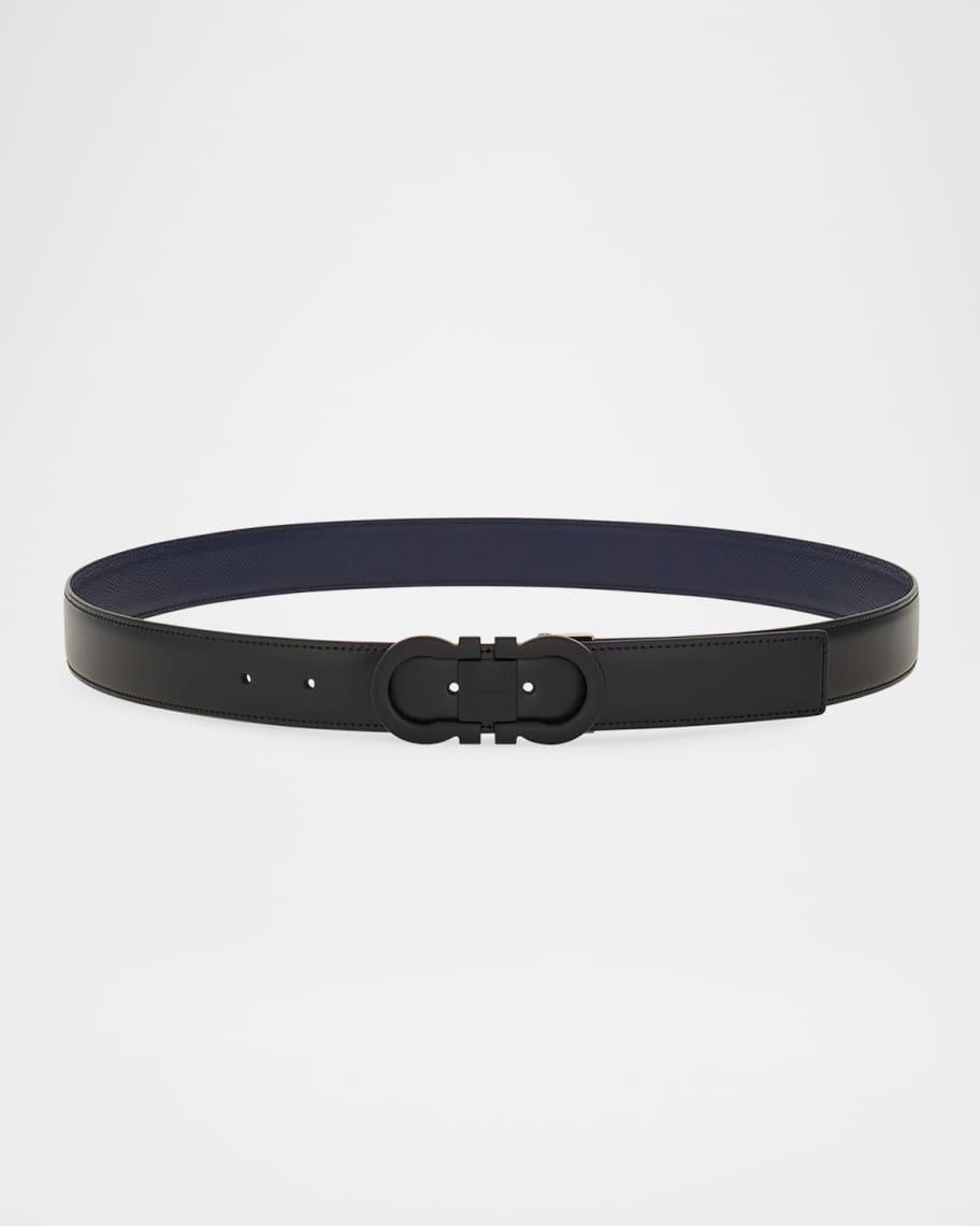 Mens Gancini-Buckle Double Adjustable Leather Belt Product Image