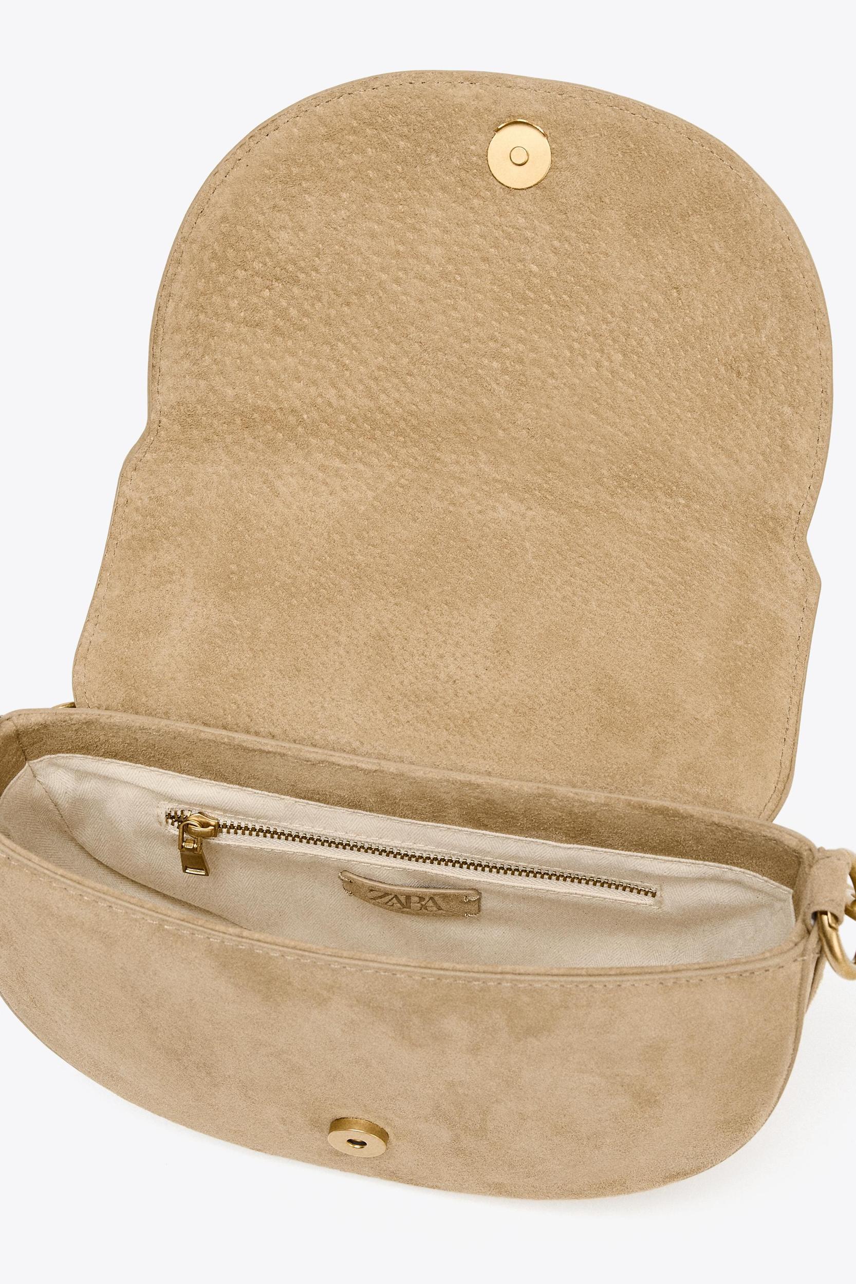 DOUBLE HANDLE LEATHER CROSSBODY BAG Product Image