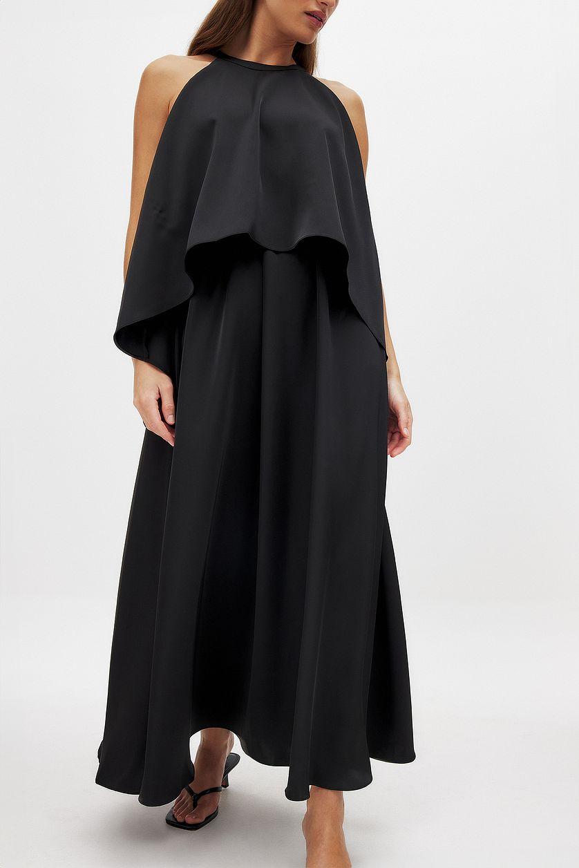 Satin Flowy Maxi Dress Product Image