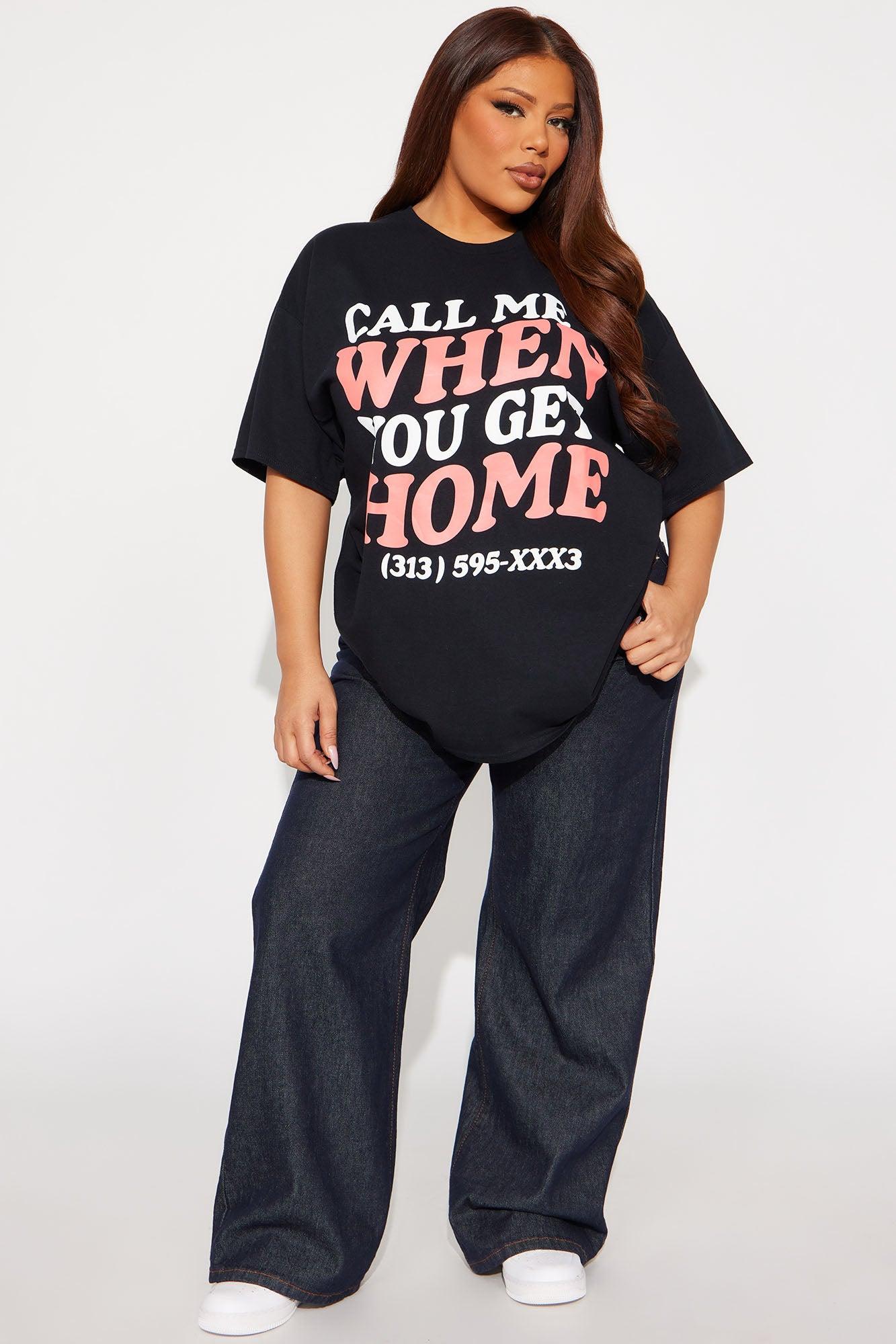Call Me Oversized Tee - Black Female Product Image