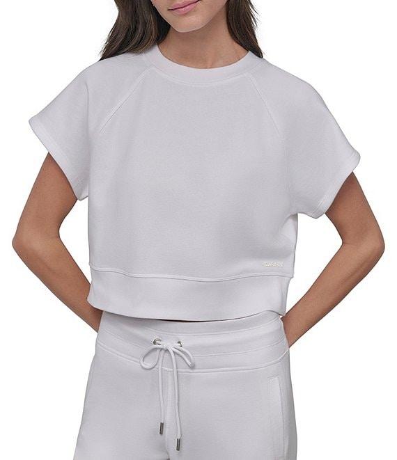 DKNY Sport By Donna Karan HD Logo Short Sleeve Cropped Pullover Product Image