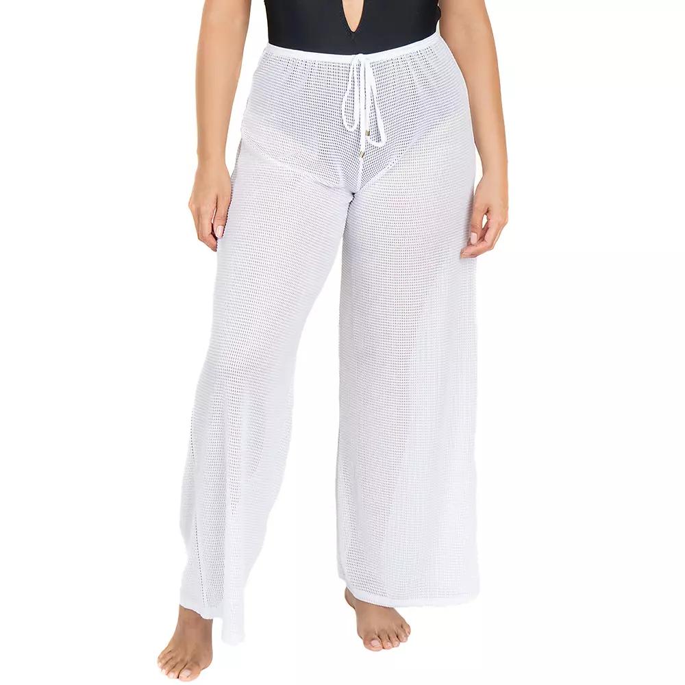 Plus Size Jordan Taylor Wide Leg Swim Cover-Up Pants, Women's, Size: 3XL, White Product Image