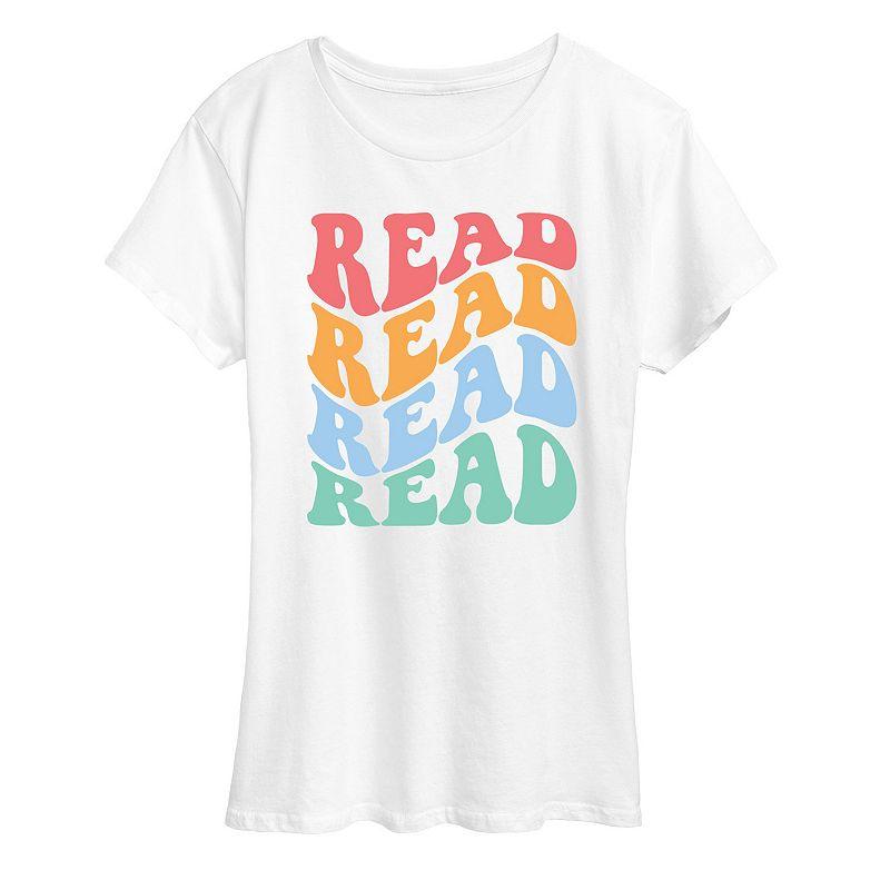 Women's Read Retro Stacked Graphic Tee,  Product Image