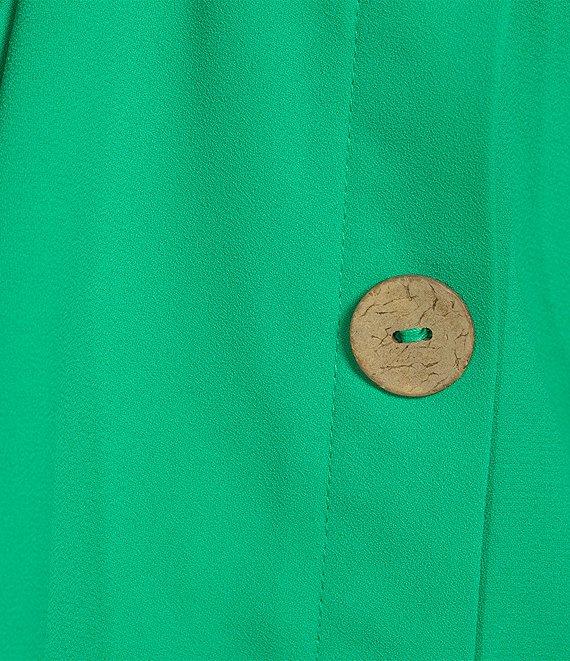 Jones New York Round Neck Short Sleeve Button Detail Blouse Product Image