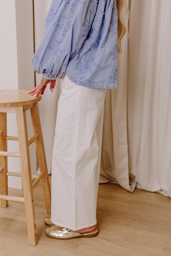 The Lana High Waist Wide Leg Jean in Ivory Product Image