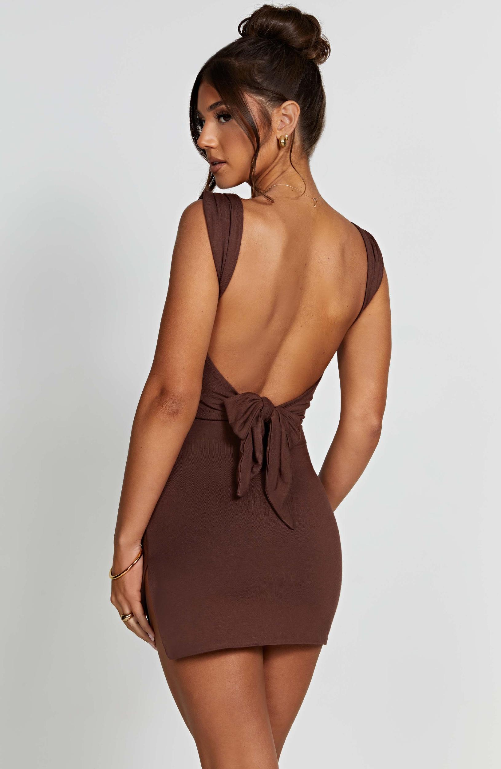 Ria Mini Dress - Chocolate Product Image