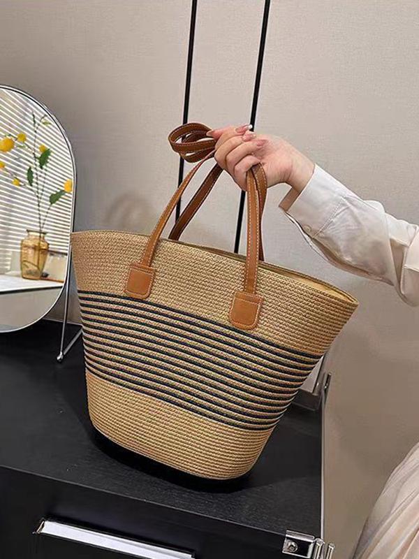 Split-Joint Woven Shoulder Bags Tote Bags Product Image