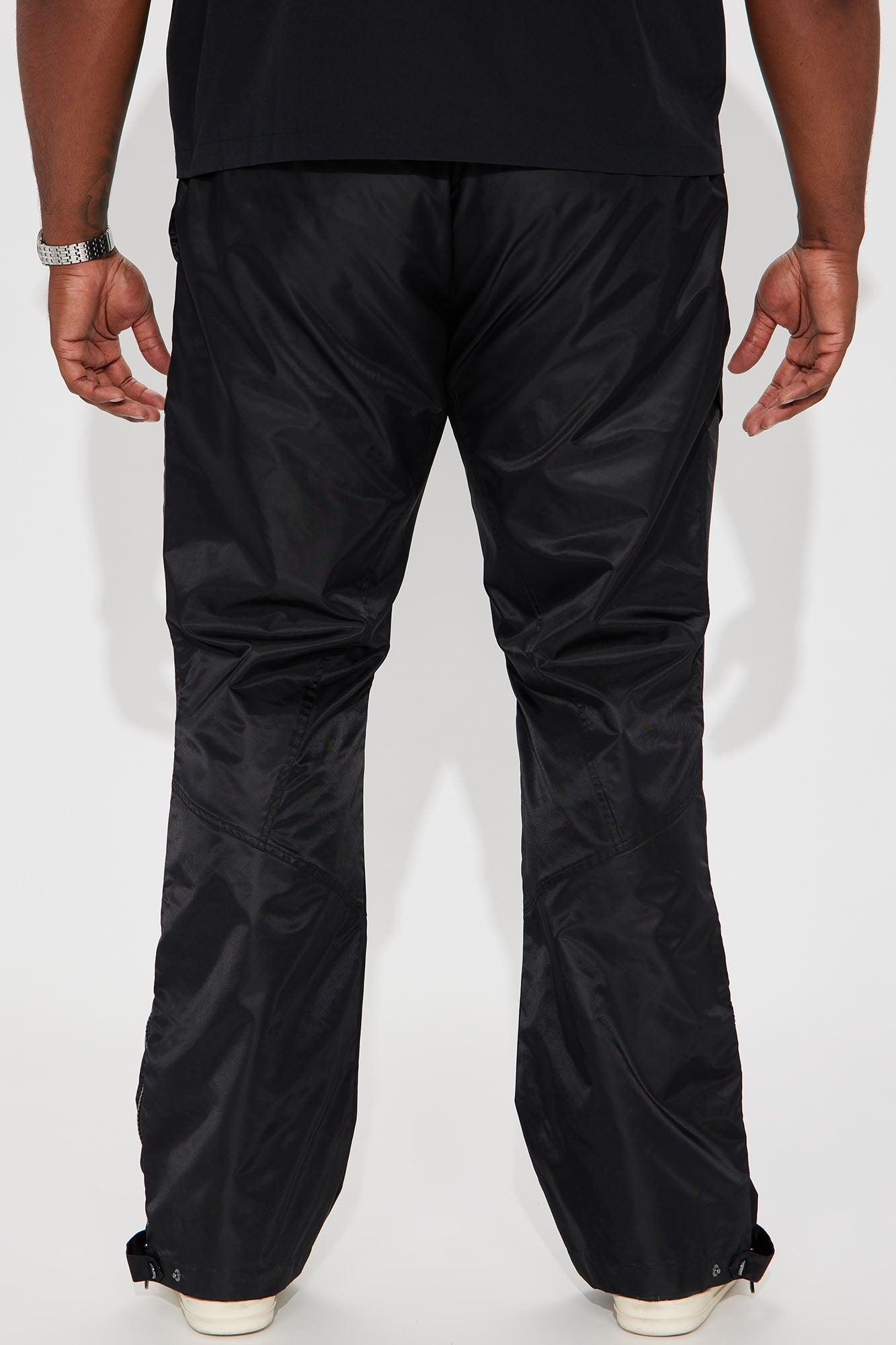 Play The Track Stacked Slim Flare Nylon Pants - Black Product Image