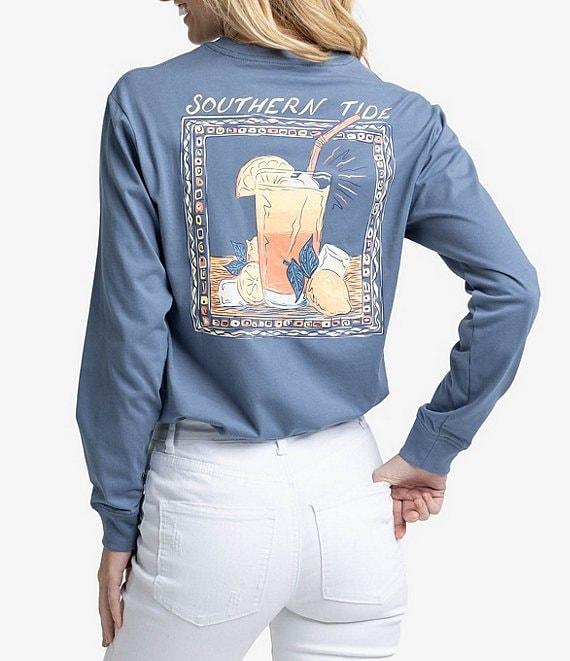Southern Tide Sunset Sippin Crew Neck Long Sleeve Tee Shirt Product Image