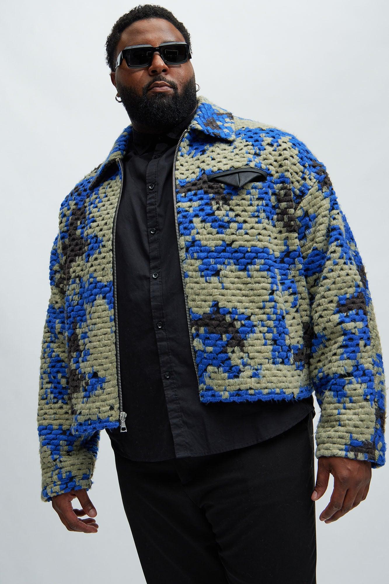 Newbury Jacquard Cropped Jacket - Blue/combo Product Image