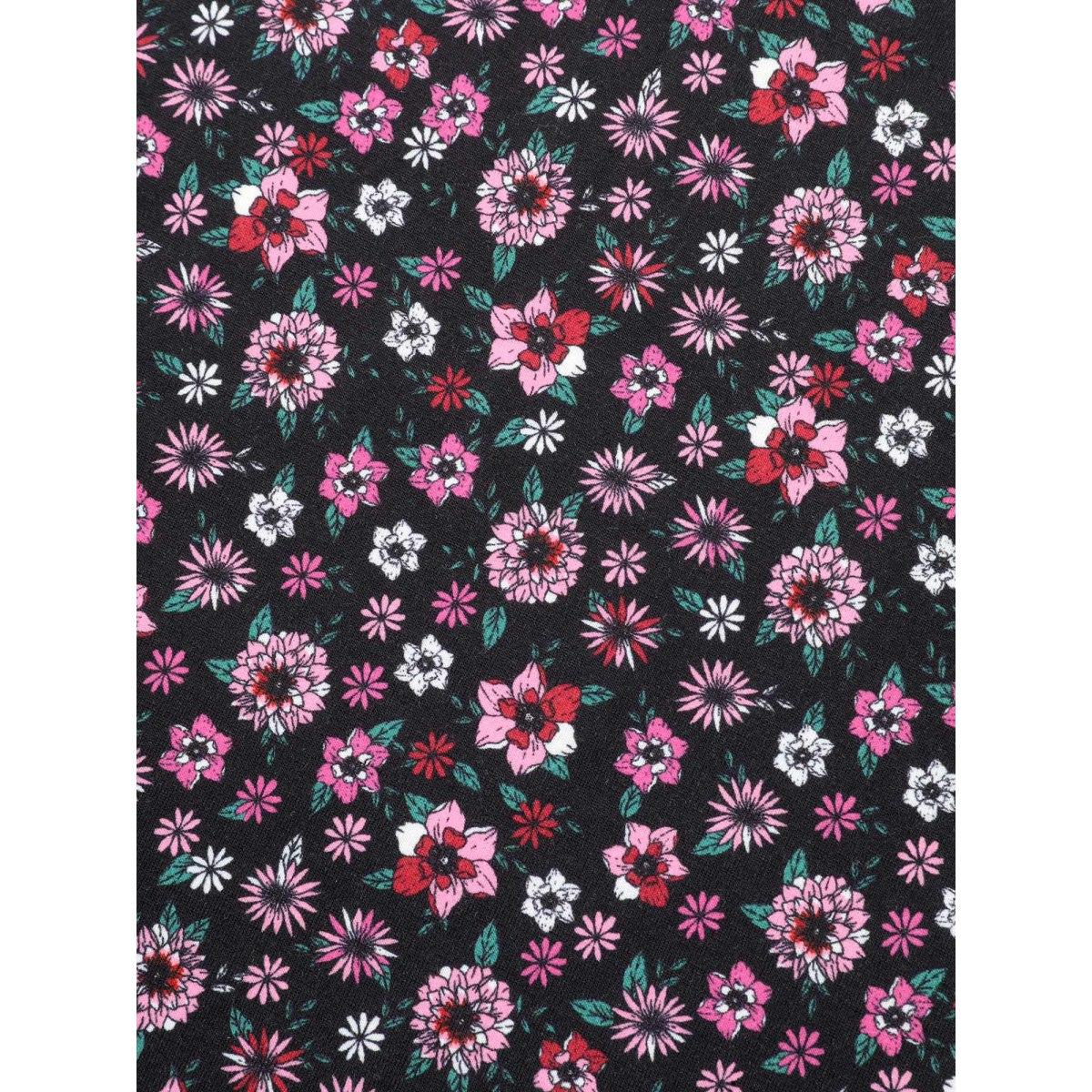 Plus Size Ditsy Floral Crew Neck Curved Hem T-shirt Multicolor Women Elegant Non Natural Flowers Round Neck Everyday T-shirts BloomChic 14-16/1X Product Image