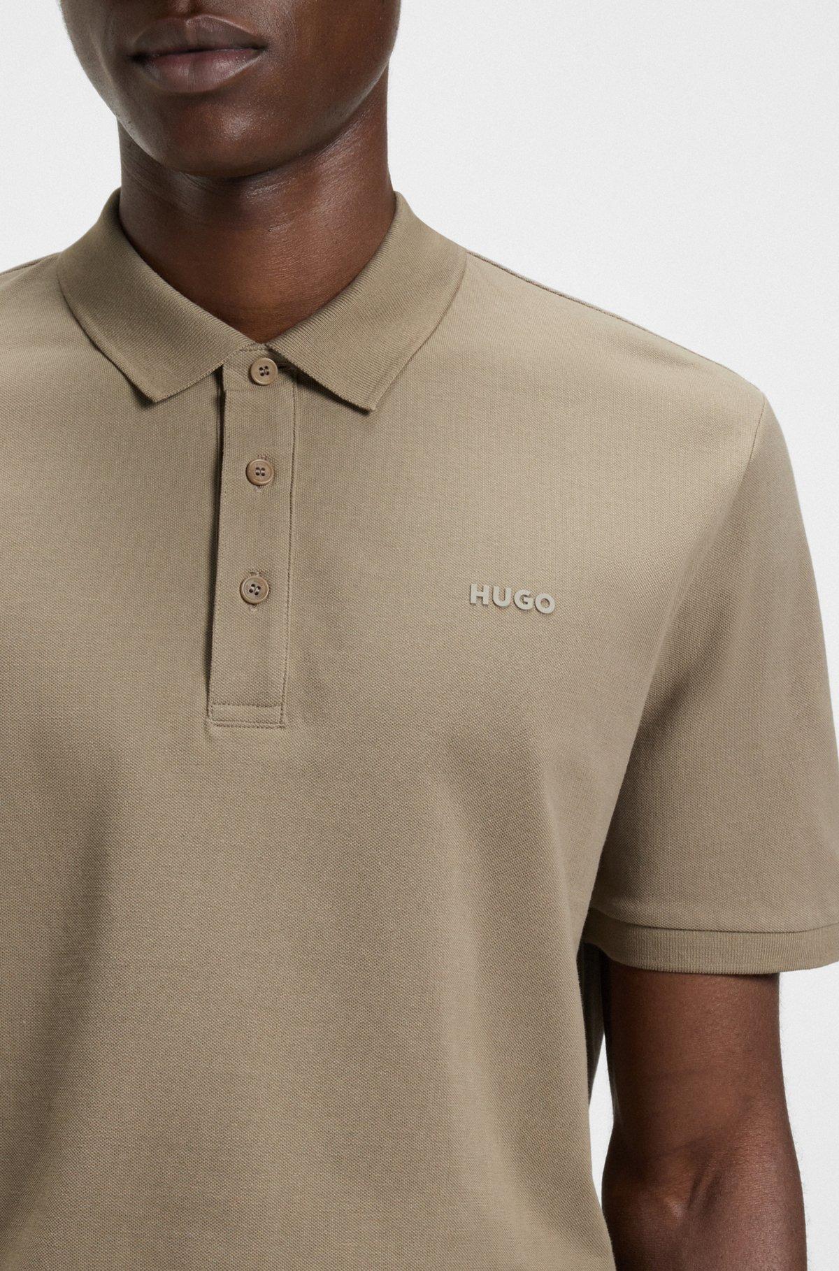 Cotton-piqué polo shirt with logo print Product Image