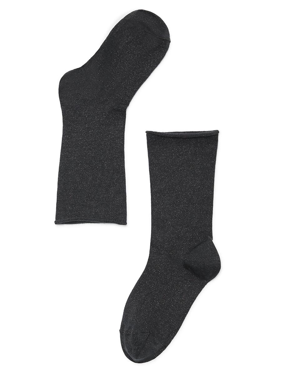 Womens Cashmere and Silk Sparkling Knit Socks Product Image