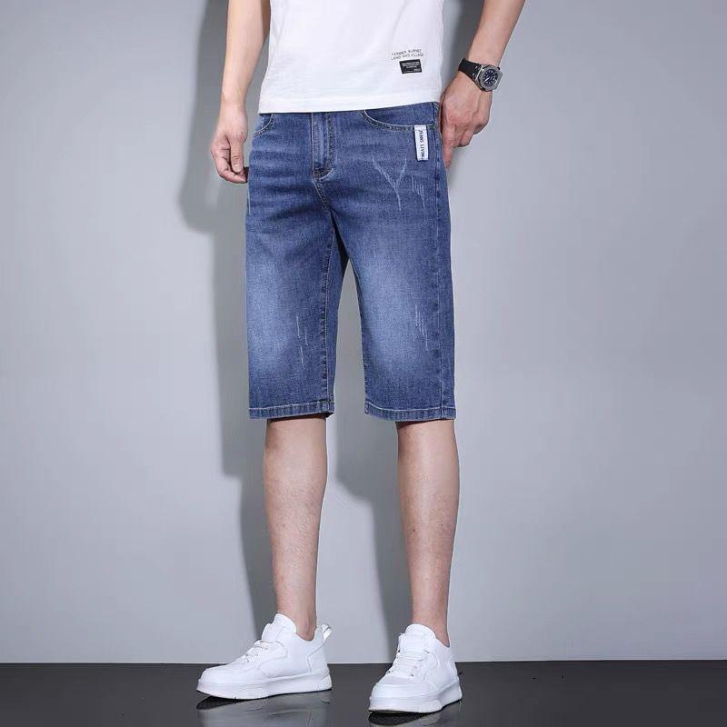 Mid Rise Washed Denim Shorts Product Image