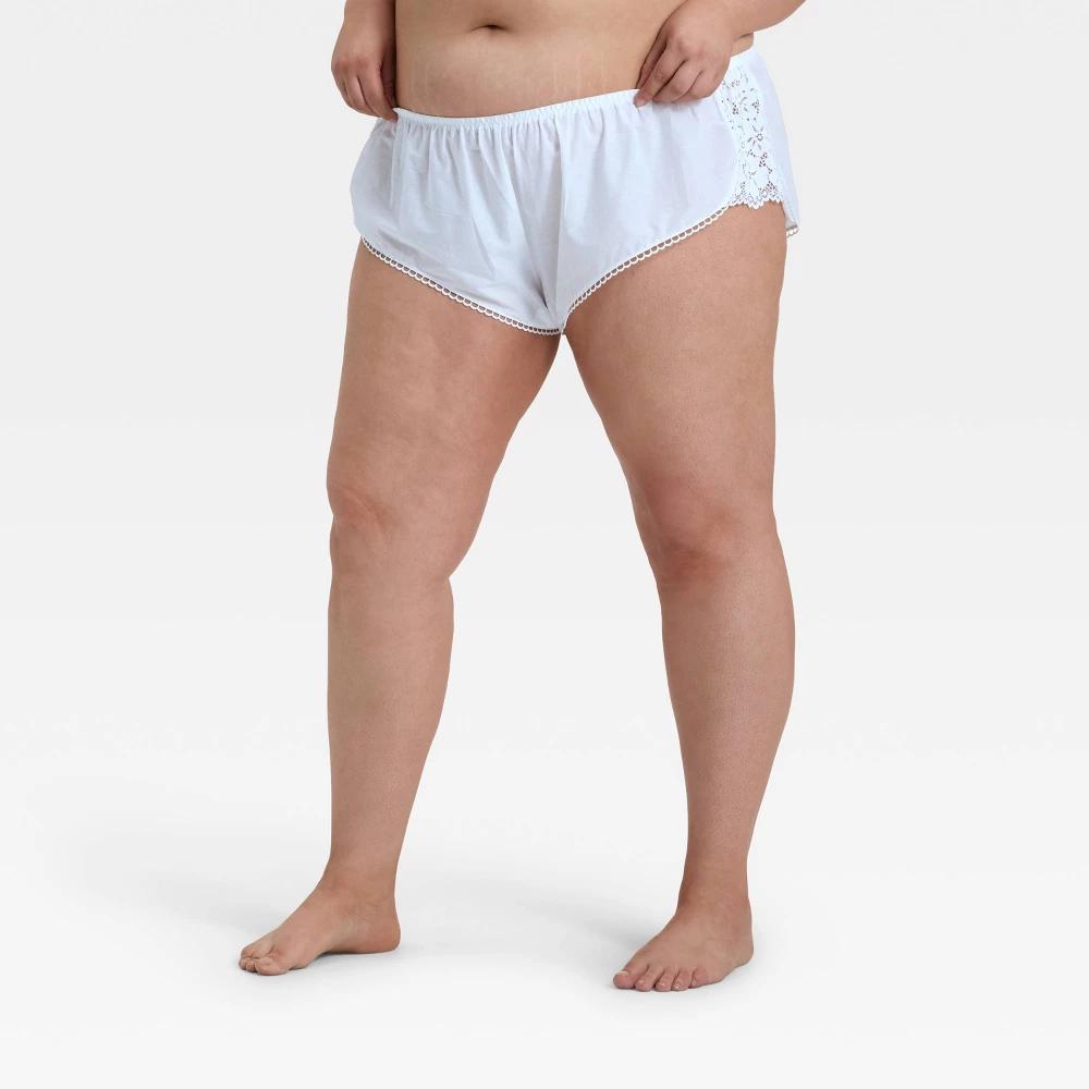 Women's Woven Cotton Lingerie Bloomer - Auden™ White XS Product Image