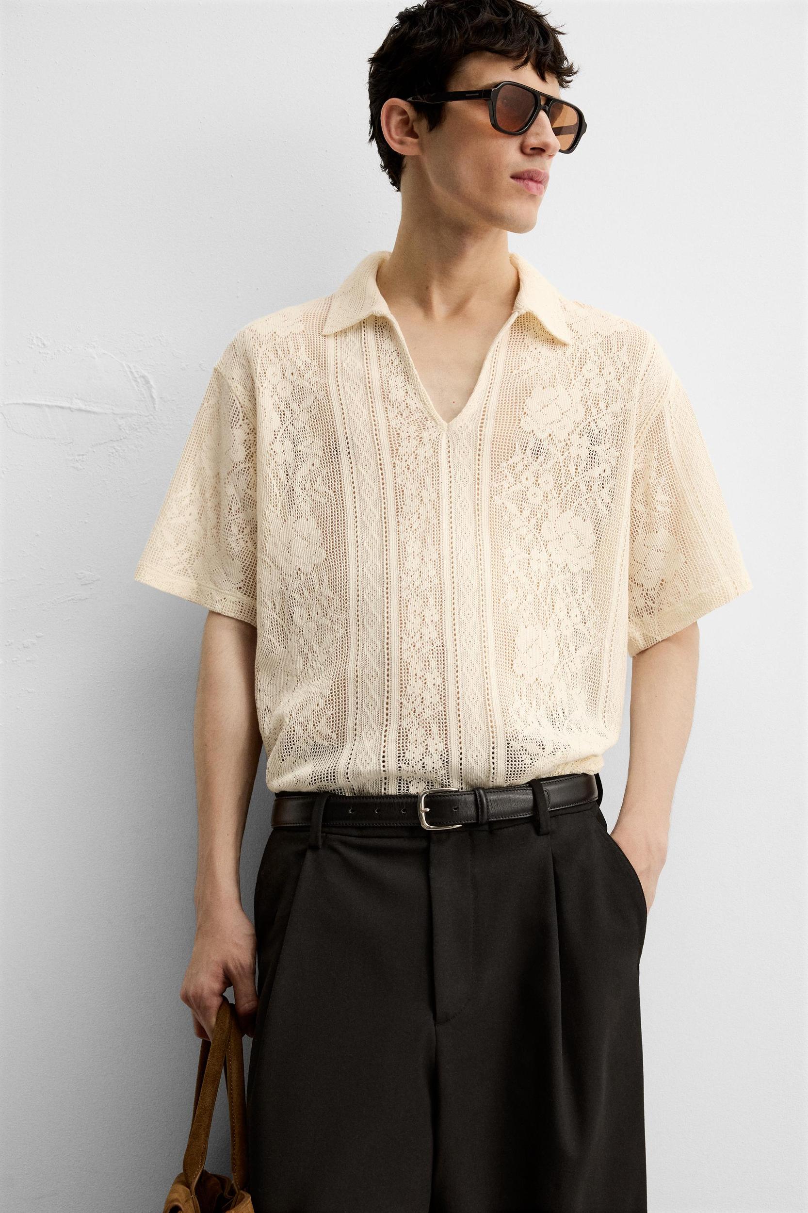 JACQUARD TEXTURED POLO Product Image