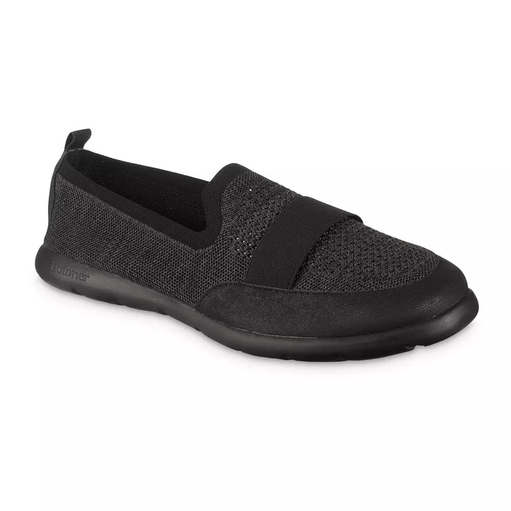 isotoner Men's Zenz Recycled Knit Closed Back Shoes, Size: 10, Black Product Image