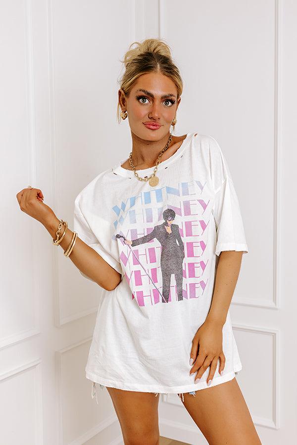 Whitney Houston On Stage Distressed Graphic Tee Product Image