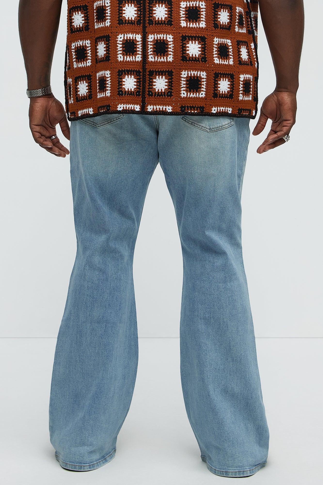 Stacked Slim Flare Grab Your Attention Jeans - Light Blue Wash Male Product Image