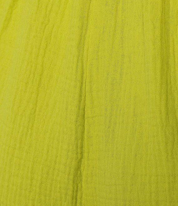 Bryn Walker Plus Cotton Gauze Elastic Waistband Wide Leg Cropped Pants Product Image