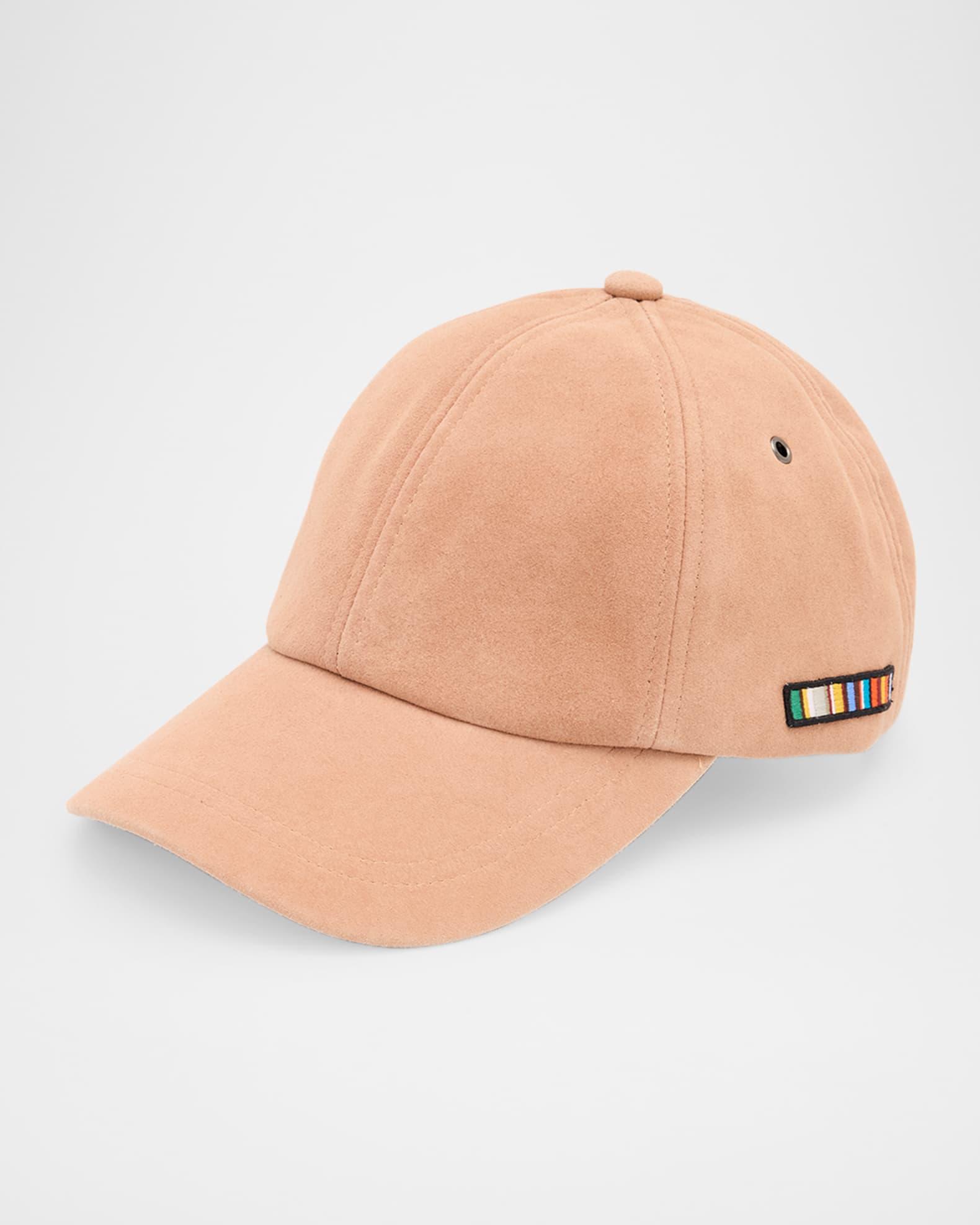 Men's Suede Signature Stripe Applique Baseball Cap Product Image