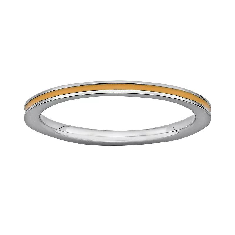 Stacks & Stones Sterling Silver Orange Enamel Stack Ring, Women's, Size: 5 Product Image