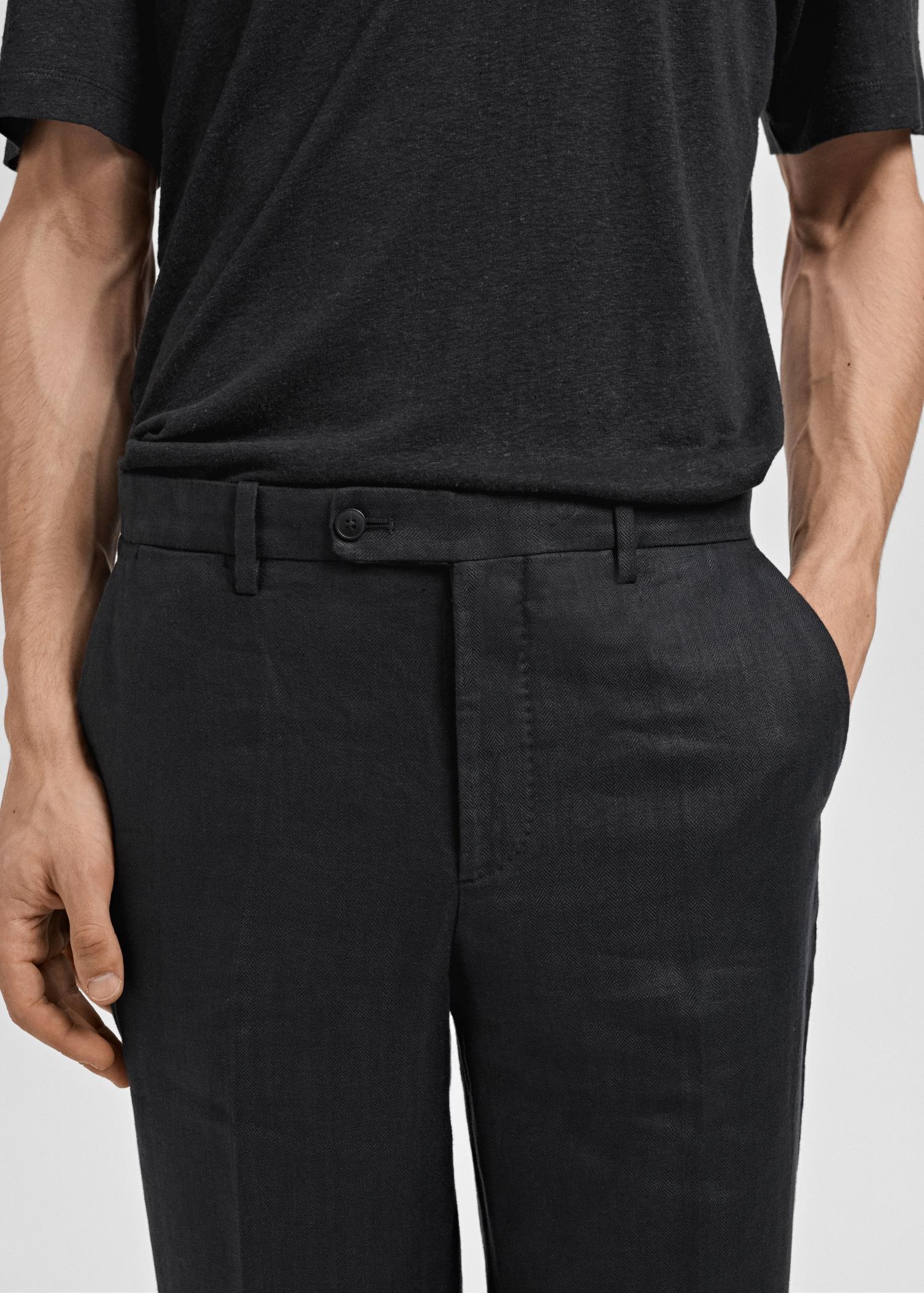 Amalfi 100% linen slim-fit suit pants - Men | MANGO USA Product Image