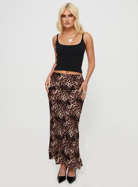 Emily Maxi Skirt Leopard Print Product Image