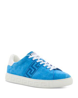 Men's Embroidered La Greca Suede Sneakers Product Image