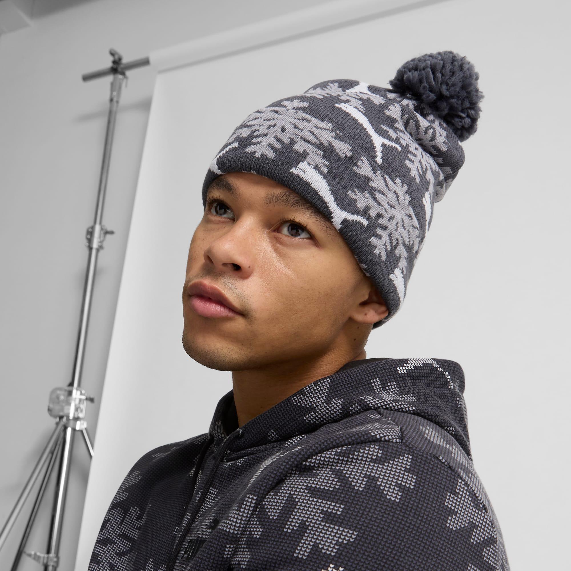 Fair Isle Winter Pom Pom Snowflake Beanie Product Image