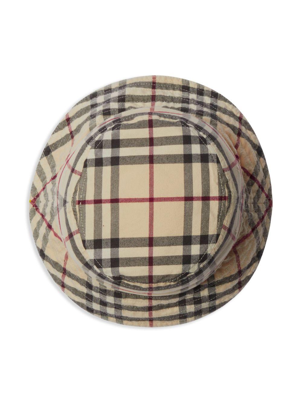 Vintage Check-pattern cotton bucket hat Product Image